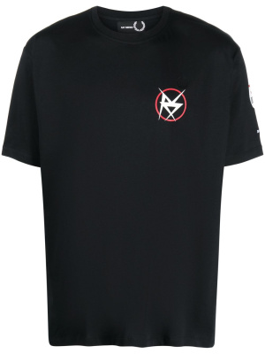 

Slogan-print cotton T-shirt, Raf Simons X Fred Perry Slogan-print cotton T-shirt