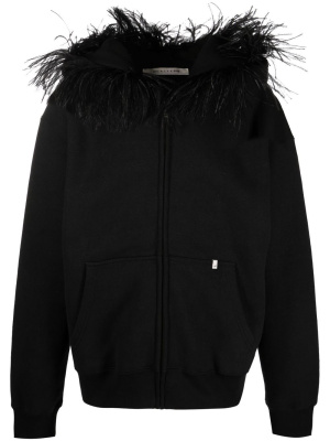 

Feather-trimmed hooded jacket, 1017 ALYX 9SM Feather-trimmed hooded jacket