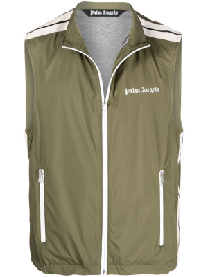 

Stripe-trim gilet jacket, Palm Angels Stripe-trim gilet jacket