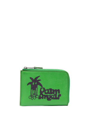 

Logo-print leather wallet, Palm Angels Logo-print leather wallet