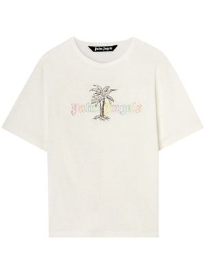 

Logo-print round-neck T-shirt, Palm Angels Logo-print round-neck T-shirt
