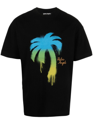 

Graffiti-print logo T-shirt, Palm Angels Graffiti-print logo T-shirt