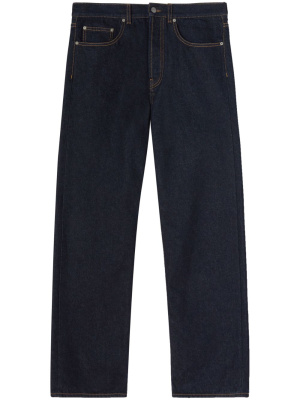

Logo-embroidered denim jeans, Palm Angels Logo-embroidered denim jeans