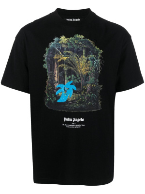

Jungle-print organic cotton T-shirt, Palm Angels Jungle-print organic cotton T-shirt