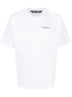 

Logo-tape cotton T-shirt, Palm Angels Logo-tape cotton T-shirt