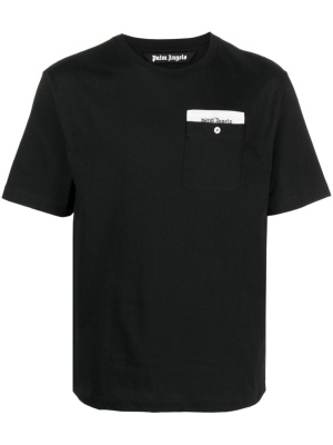 

Logo-tape cotton T-shirt, Palm Angels Logo-tape cotton T-shirt