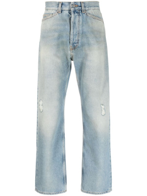 

Distressed straight-leg jeans, Palm Angels Distressed straight-leg jeans