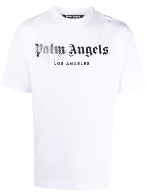 

Rhinestone sprayed logo-print T-shirt, Palm Angels Rhinestone sprayed logo-print T-shirt