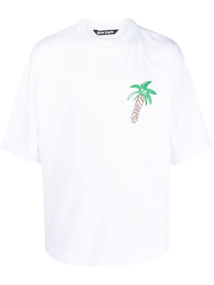 

Logo-print cotton T-shirt, Palm Angels Logo-print cotton T-shirt