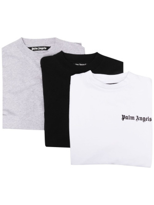 

Tri-pack logo-print cotton T-shirts, Palm Angels Tri-pack logo-print cotton T-shirts