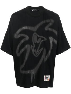 

Graffiti-print organic cotton T-shirt, Palm Angels Graffiti-print organic cotton T-shirt