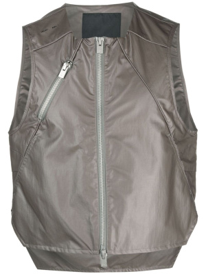 

High-low hem zip-up gilet, HELIOT EMIL High-low hem zip-up gilet