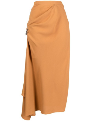 

High-waisted ruched midi skirt, Kiko Kostadinov High-waisted ruched midi skirt