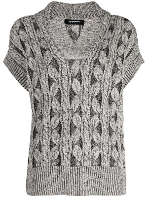 

Chunky-knit V-neck top, Kiko Kostadinov Chunky-knit V-neck top