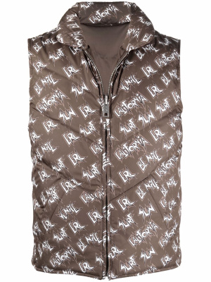 

Logo-print padded gilet, ERL Logo-print padded gilet