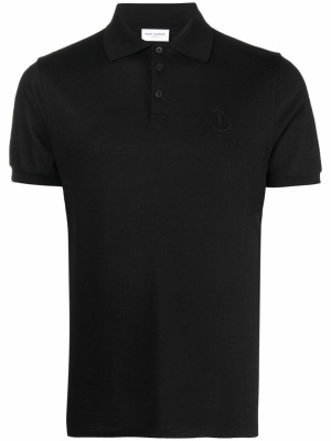 

Embroidered-logo polo shirt, Saint Laurent Embroidered-logo polo shirt