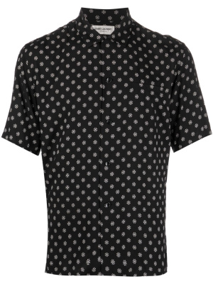 

Abstract-print short-sleeve shirt, Saint Laurent Abstract-print short-sleeve shirt