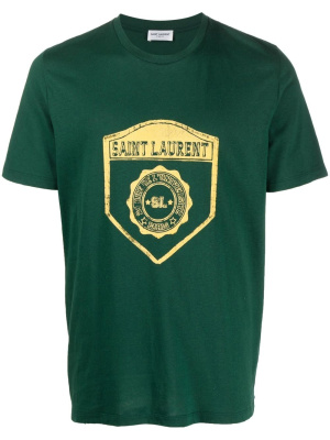 

Crest-print short-sleeve T-shirt, Saint Laurent Crest-print short-sleeve T-shirt