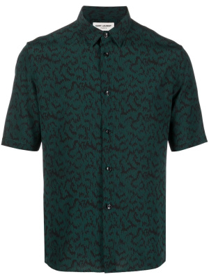 

Abstract-print short-sleeve shirt, Saint Laurent Abstract-print short-sleeve shirt