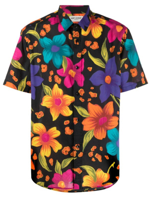 

Floral-print cotton shirt, Saint Laurent Floral-print cotton shirt