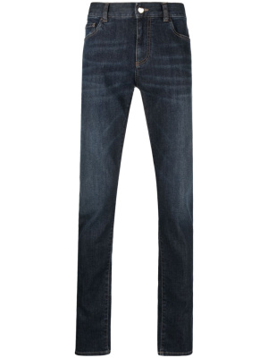 

Logo-patch slim-fit jeans, Canali Logo-patch slim-fit jeans