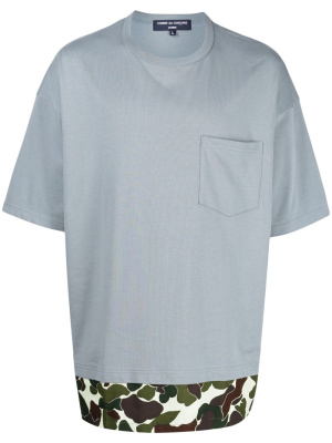 

Camouflage-trim cotton T-shirt, Comme Des Garçons Homme Camouflage-trim cotton T-shirt
