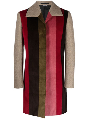 

Striped corduroy mid-length coat, Comme Des Garçons Homme Plus Striped corduroy mid-length coat