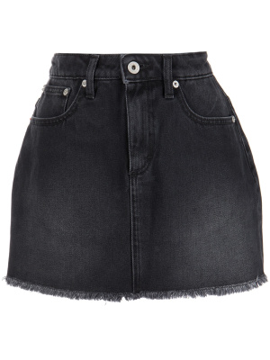 

Frayed denim miniskirt, Heron Preston Frayed denim miniskirt