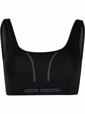 

Logo-intarsia crop top, Heron Preston Logo-intarsia crop top