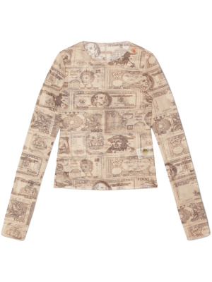 

Hp Currencies long-sleeve mesh top, Heron Preston Hp Currencies long-sleeve mesh top