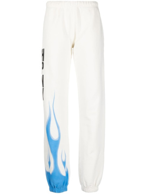 

Flame-print cotton track pants, Heron Preston Flame-print cotton track pants