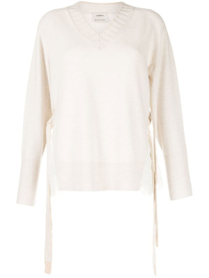

V-neck sheer-detail jumper, Onefifteen V-neck sheer-detail jumper