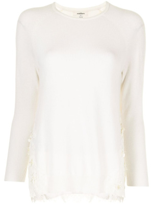 

Floral lace-detail wool-blend top, Onefifteen Floral lace-detail wool-blend top
