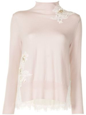 

Floral-appliqué knitted jumper, Onefifteen Floral-appliqué knitted jumper