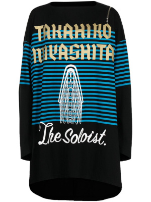 

Logo-print two-way zip T-shirt, Takahiromiyashita The Soloist Logo-print two-way zip T-shirt