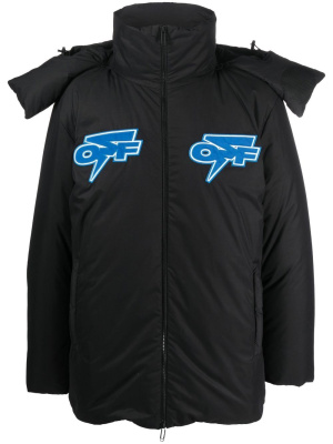 

Logo-patch padded short jacket, Off-White Logo-patch padded short jacket