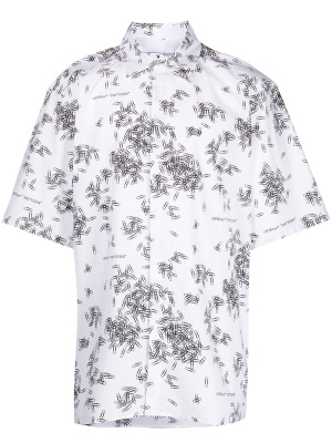 

Paperclip-print cotton shirt, Off-White Paperclip-print cotton shirt