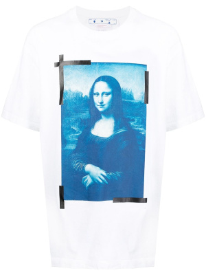 

Monalisa-print cotton T-shirt, Off-White Monalisa-print cotton T-shirt