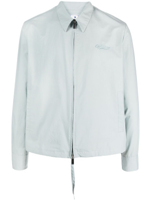 

Embroidered logo zip-up shirt, Off-White Embroidered logo zip-up shirt