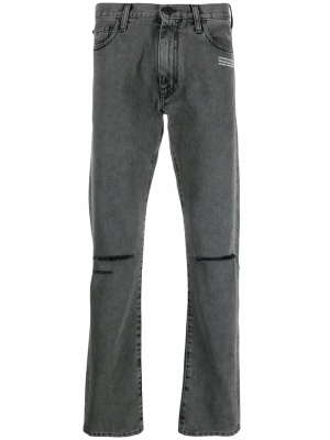 

Ripped straight-leg jeans, Off-White Ripped straight-leg jeans