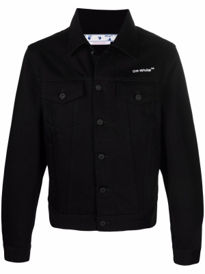 

Chest logo-print denim jacket, Off-White Chest logo-print denim jacket