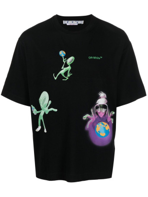 

Alien-print cotton T-shirt, Off-White Alien-print cotton T-shirt
