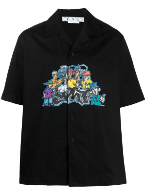 

Graffiti-print camp collar shirt, Off-White Graffiti-print camp collar shirt
