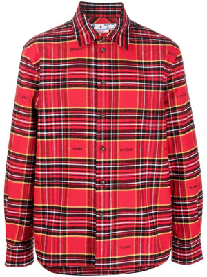 

Tartan-check logo-embroidered shirt, Off-White Tartan-check logo-embroidered shirt