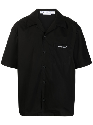 

Embroidered-logo cotton shirt, Off-White Embroidered-logo cotton shirt