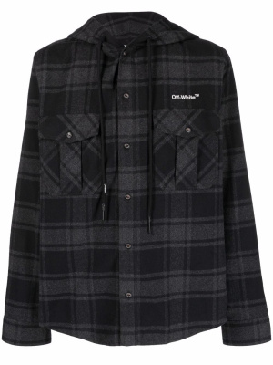 

Check-print hooded shirt, Off-White Check-print hooded shirt