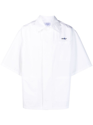 

Embroidered short-sleeve shirt, Off-White Embroidered short-sleeve shirt