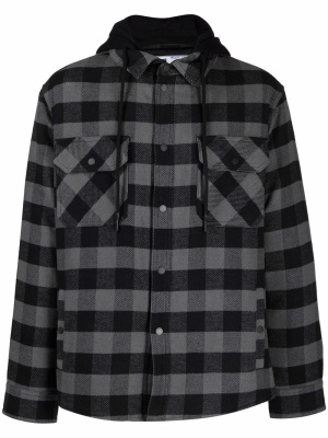 

Checked hooded shirt, Off-White Checked hooded shirt