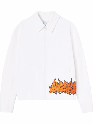 

Logo-print harrington jacket, Off-White Logo-print harrington jacket