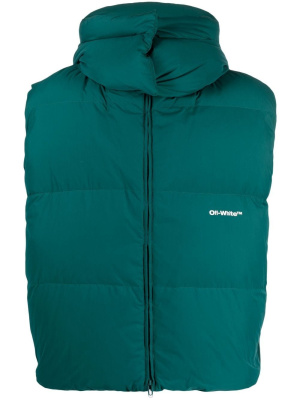 

Logo-print padded hooded gilet, Off-White Logo-print padded hooded gilet